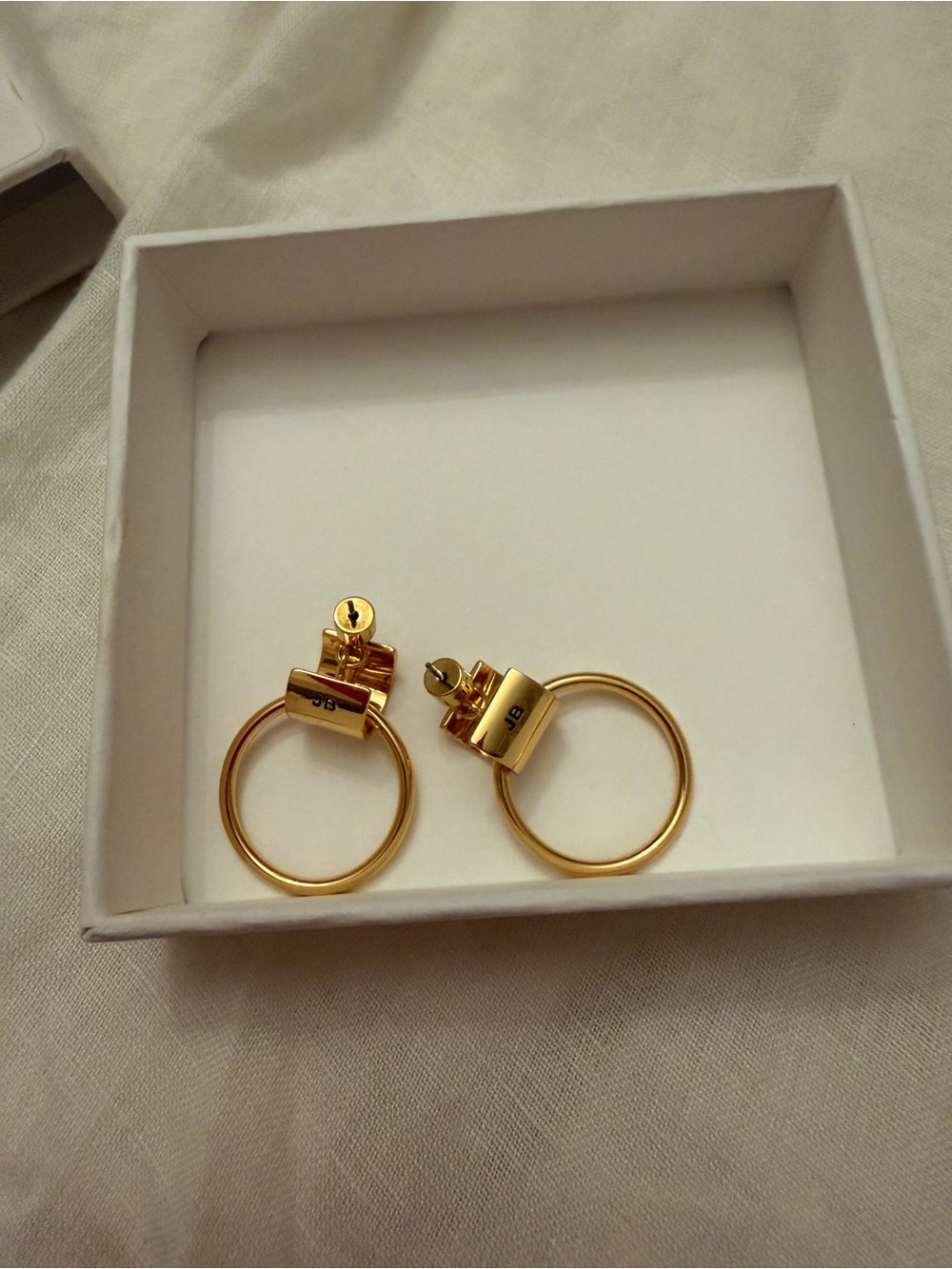 Jenny Bird Gold Hoop Drop Earrings - Picture 4 of 7
